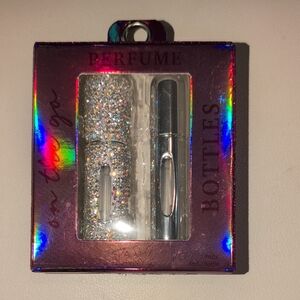 Silver and Glitter Perfume Travel  Bottles